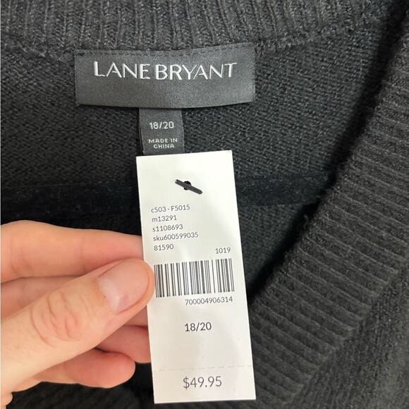 NWT Lane Bryant Soft Knit V-Neck Sweater in Black - Size 18/20 - Picture 5 of 6